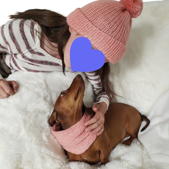 Knit Dog Scarf And Human Hat - Matching Set - Hand Knit Handmade - Picture 8 of 10